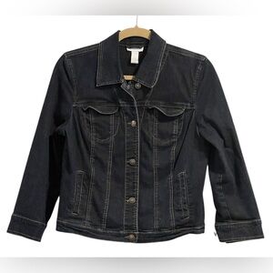 Charter Club Dark Wash Denim Jacket Size M
